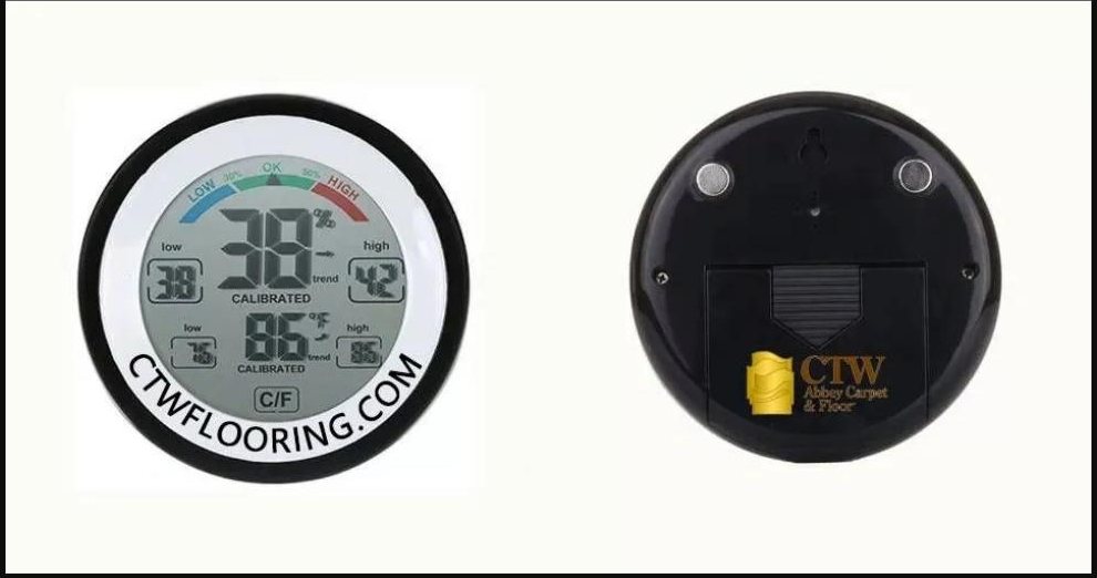 CTW Abbey Carpet & Floor custom-branded thermo-hygrometer