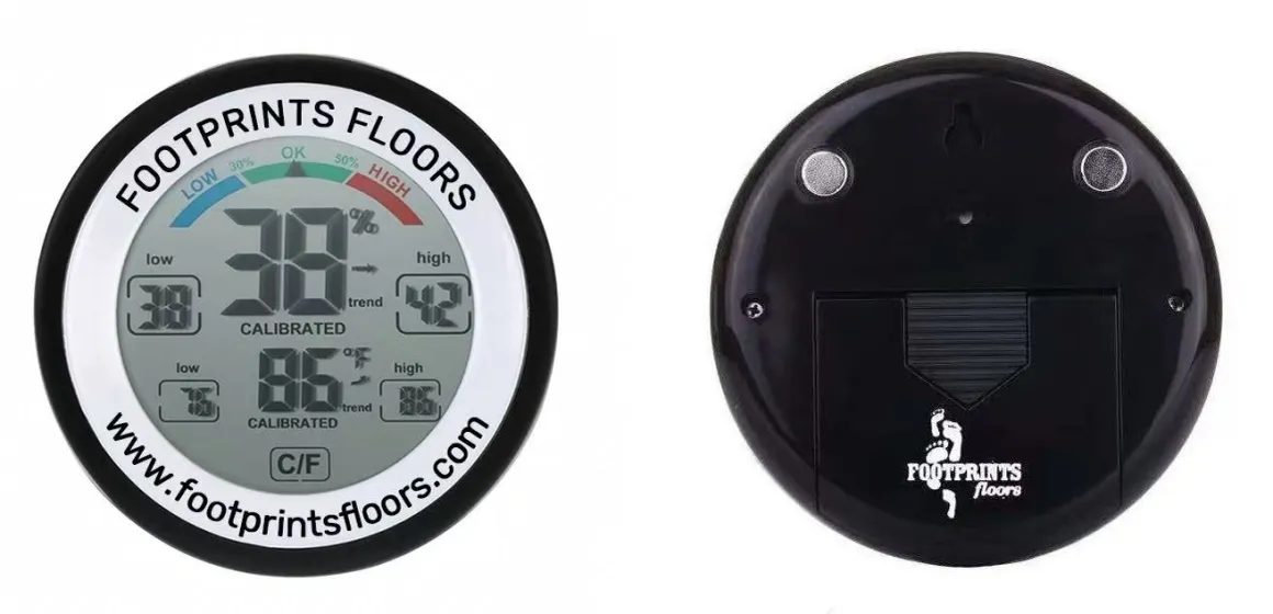 Footprints Floors custom-branded thermo-hygrometer