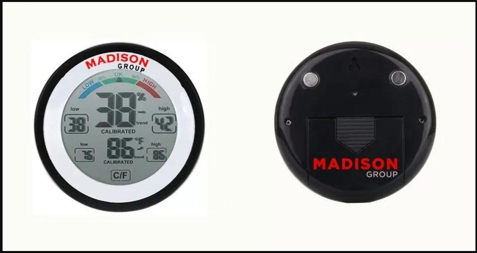 Madison Group custom-branded thermo-hygrometer