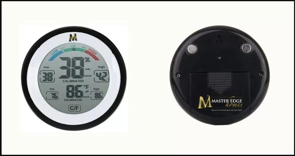 Master Edge Homes custom-branded thermo-hygrometer
