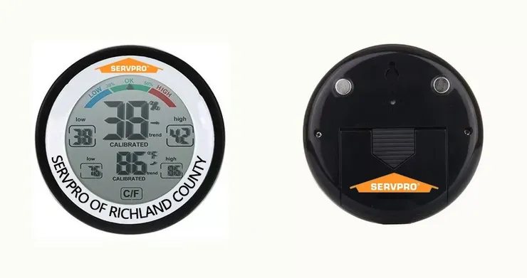 Servpro of Richland County custom-branded thermo-hygrometer